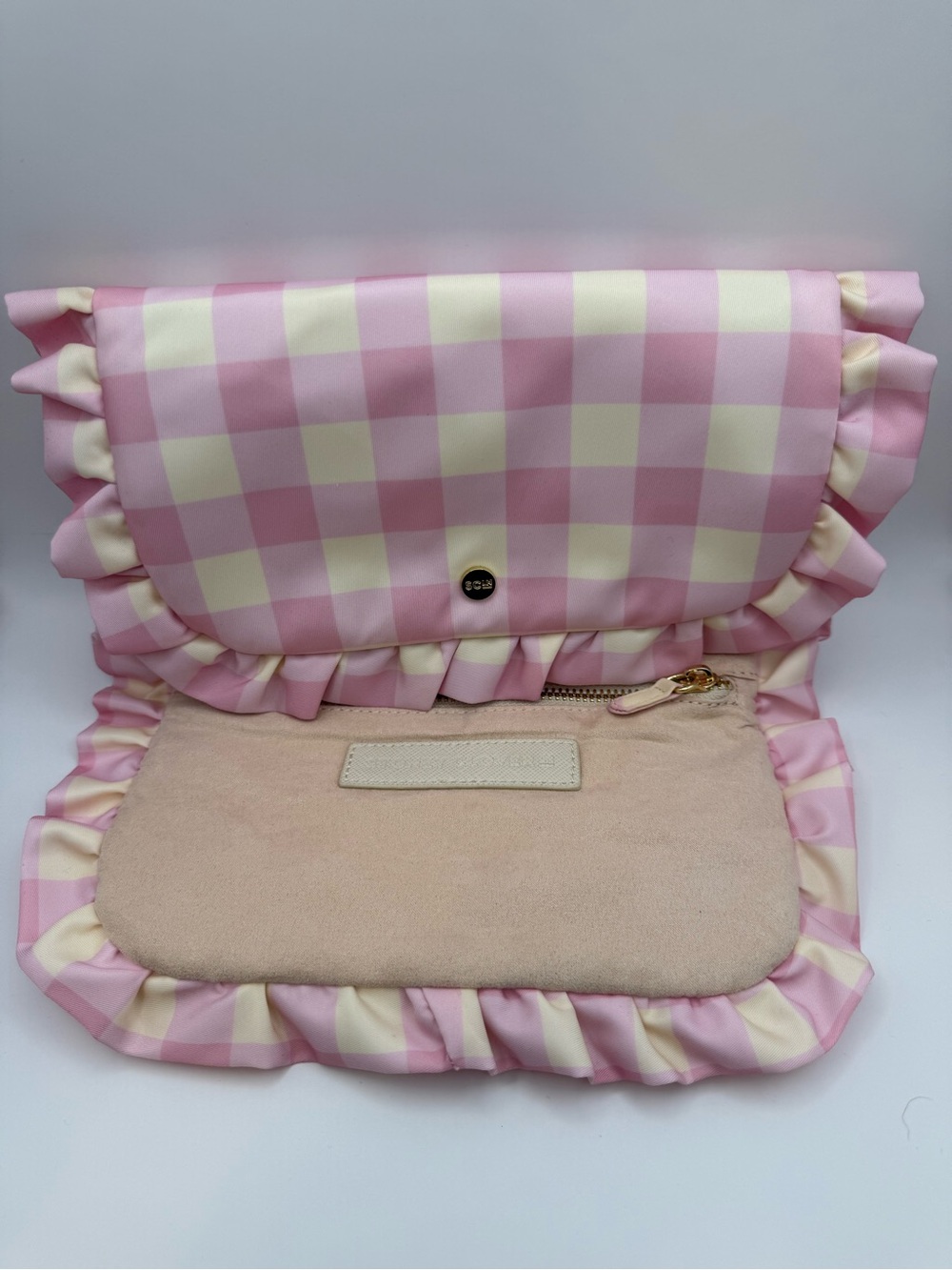 Stoney Clover Pink Gingham Ruffle Jewelry Case - Picture 5 of 5